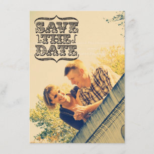 Schwarzweiß-Vintages Foto Speichern Sie die Datums Save The Date