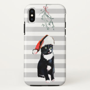 Schwarzweiss-Weihnachtskatze mit Case-Mate iPhone Hülle