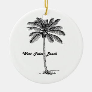 Schwarzweiss-West- Palm Beach u. Palmenentwurf Keramikornament