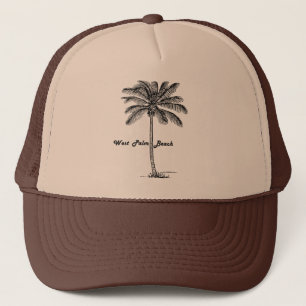Schwarzweiss-West- Palm Beach u. Palmenentwurf Truckerkappe
