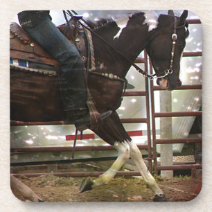 Schwarzweiß-Western Pinto Grunge Untersetzer