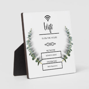 Schwarzweiß-WLAN-Kennwort für Zuhause Fotoplatte