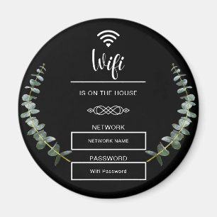 Schwarzweiß-WLAN-Kennwort für Zuhause Magnet