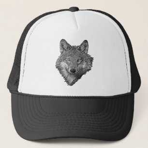 Schwarzweiss-Wolf Truckerkappe