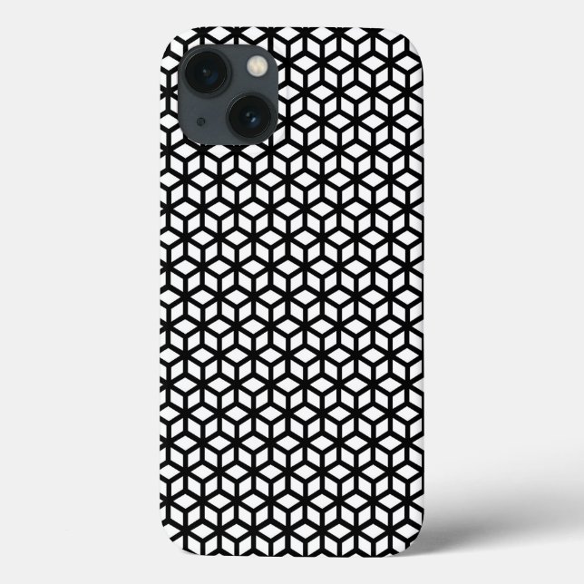 Schwarzweiss-Würfel-Muster Case-Mate iPhone Hülle (Rückseite)