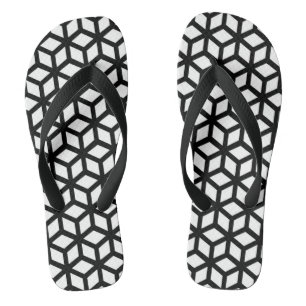 Schwarzweiss-Würfel-Muster Flip Flops