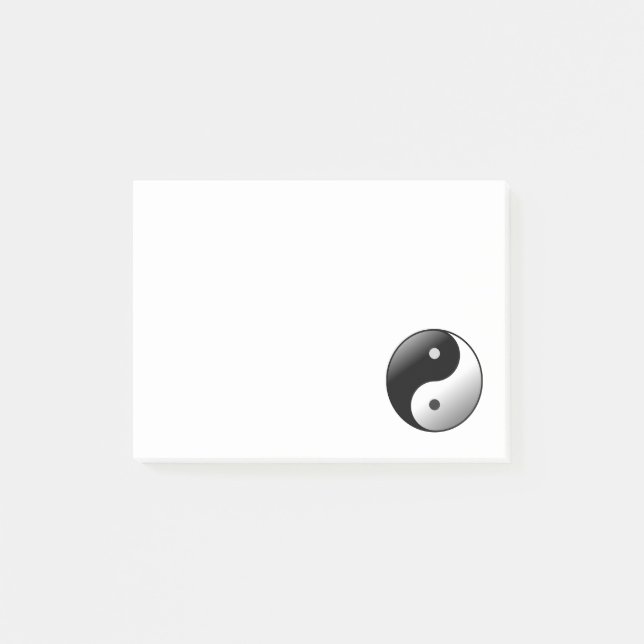 Schwarzweiss-Yin und Yang-Symbol Post-it Klebezettel (Vorderseite)