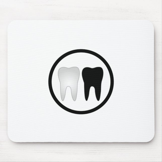 Schwarzweiss-Zahn Mousepad (Vorne)