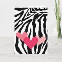 Schwarzweiss-Zebra-Druck-Herz-Karte