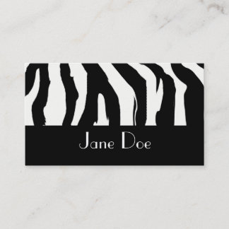 Schwarzweiss-Zebra-Druck-Visitenkarten Visitenkarte