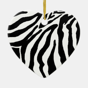 Schwarzweiss-Zebra-Druck-Weihnachtsverzierung Keramikornament