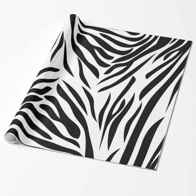 Schwarzweiß-Zebra-Druckmuster Geschenkpapier (Ungerollt)