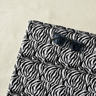 Schwarzweiss-Zebra gemustert Strandtuch
