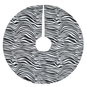 Schwarzweiß-Zebra Polyester Weihnachtsbaumdecke