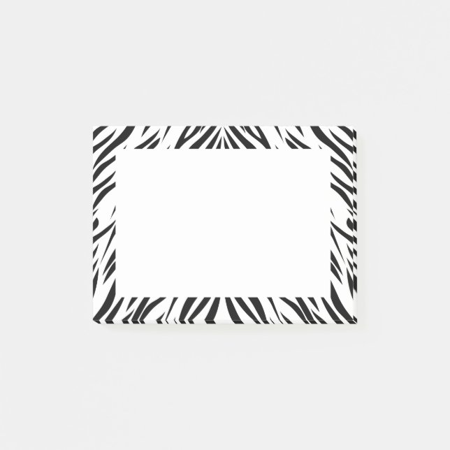 Schwarzweiß-Zebra Post-it Klebezettel (Vorderseite)