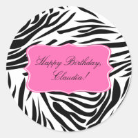 Schwarzweiß-Zebra-Print mit Hot Rosa zum Geburtsta