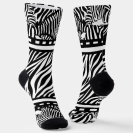 Schwarzweiß-Zebra Socken