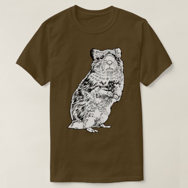 Schwarzweiß-zeichnend Hamster T-Shirt (Design vorne)
