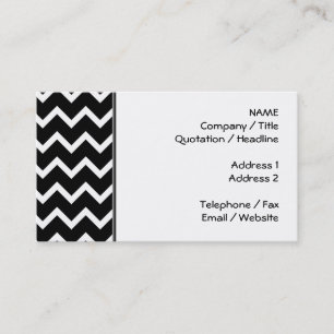 Schwarzweiss-Zickzack-Muster Visitenkarte