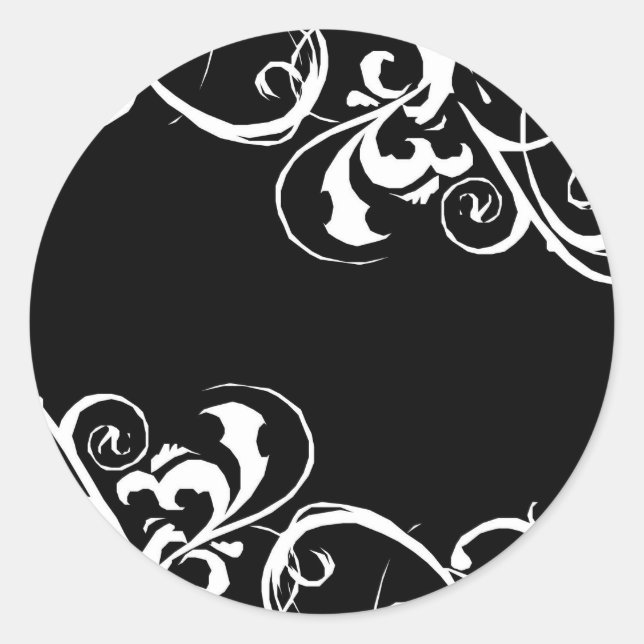 Schwarzweißaufkleber Runder Aufkleber (Vorderseite)