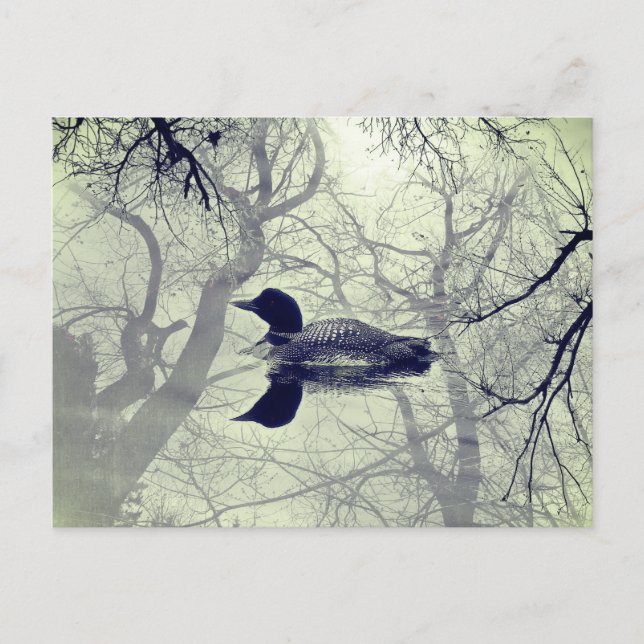 Schwarzweißballon auf der Postkarte des Sees (Vorderseite)