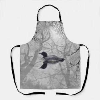 Schwarzweißbäume auf einer Schürze