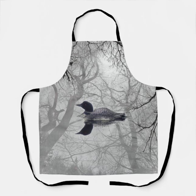 Schwarzweißbäume auf einer Schürze (Vorderseite)