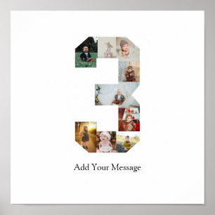 Schwarzweißbild 3 FotoCollage Poster