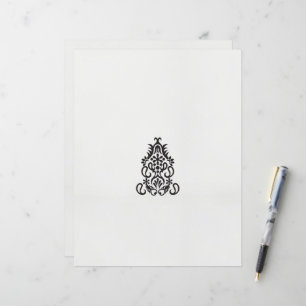 Schwarzweißbild eines verzierten Designs