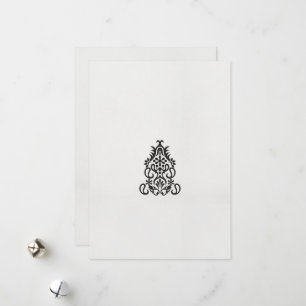 Schwarzweißbild eines verzierten Designs Feiertagskarte