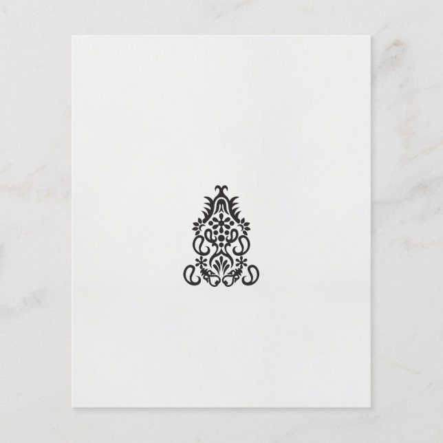 Schwarzweißbild eines verzierten Designs Flyer (Vorne)