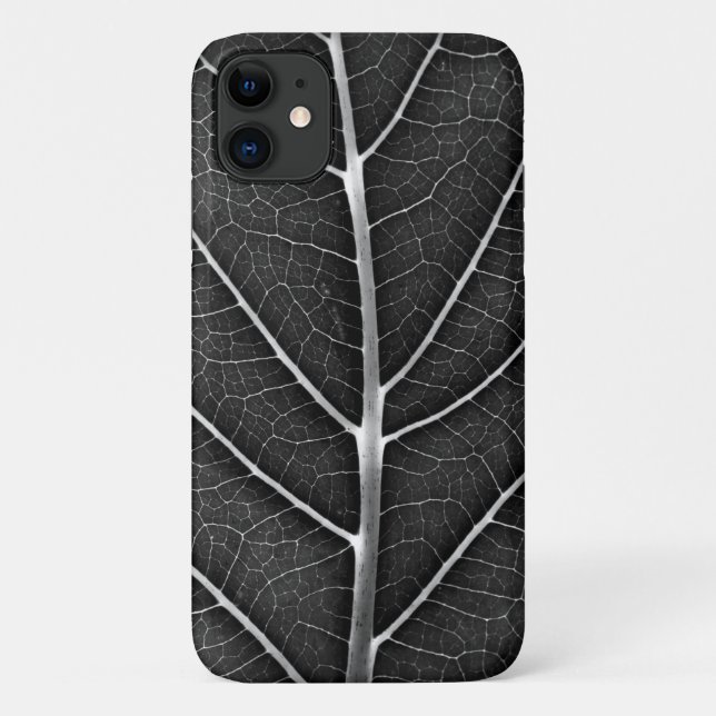 Schwarzweißblatt nah Case-Mate iPhone hülle (Rückseite)