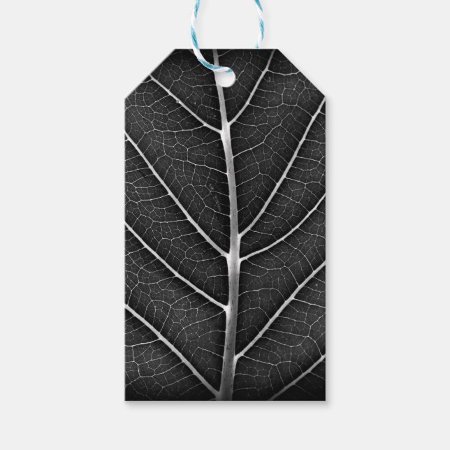 Schwarzweißblatt nah geschenkanhänger (Vorderseite)