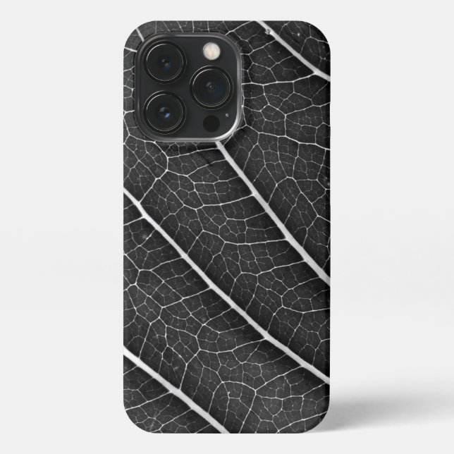 Schwarzweißblatt nah iPhone hülle (Rückseite)