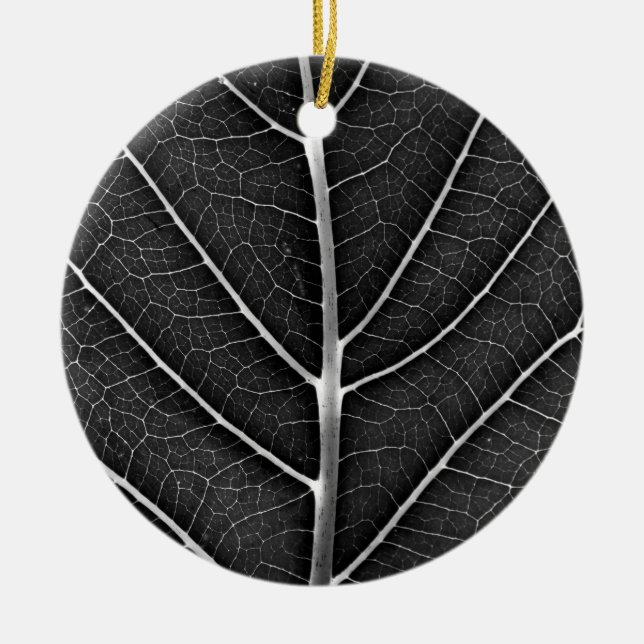Schwarzweißblatt nah keramik ornament (Vorne)