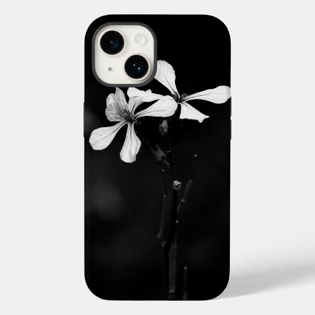 Schwarzweißblumen Case-Mate iPhone Hülle (Rückseite)