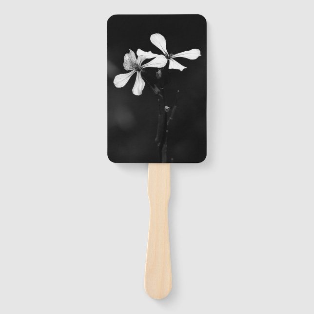 Schwarzweißblumen Fächer (Vorderseite)