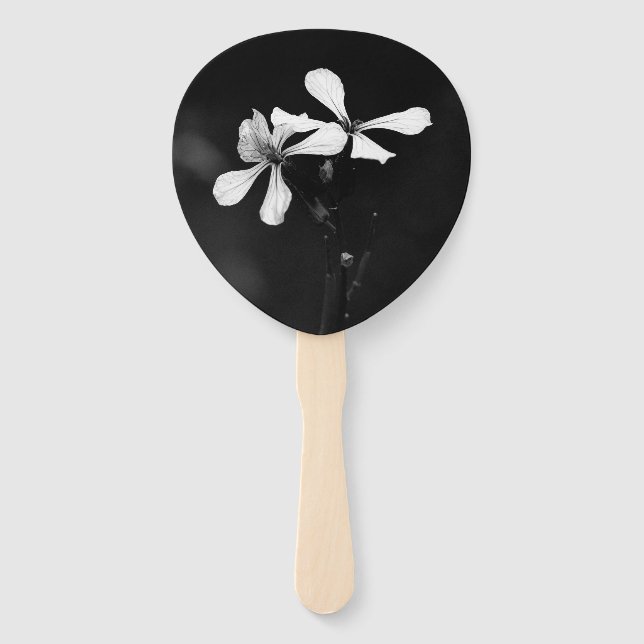 Schwarzweißblumen Fächer (Vorderseite)