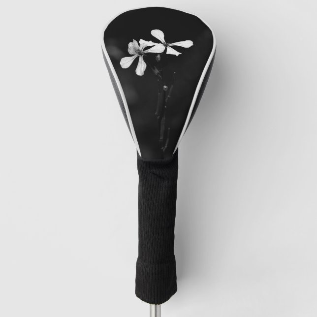 Schwarzweißblumen Golf Headcover (Vorderseite)
