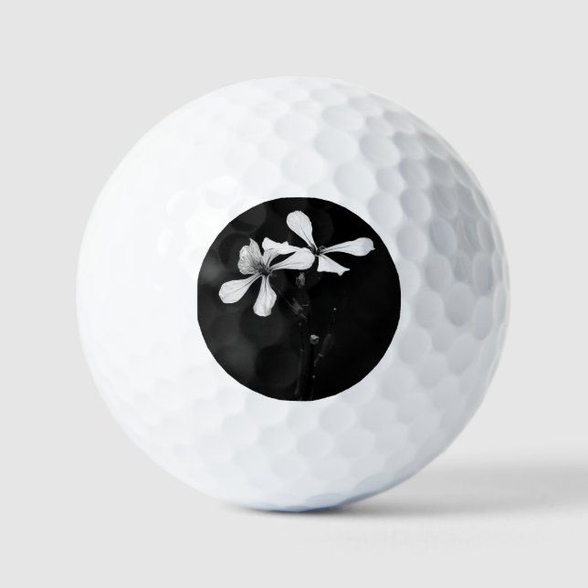 Schwarzweißblumen Golfball (Vorderseite)
