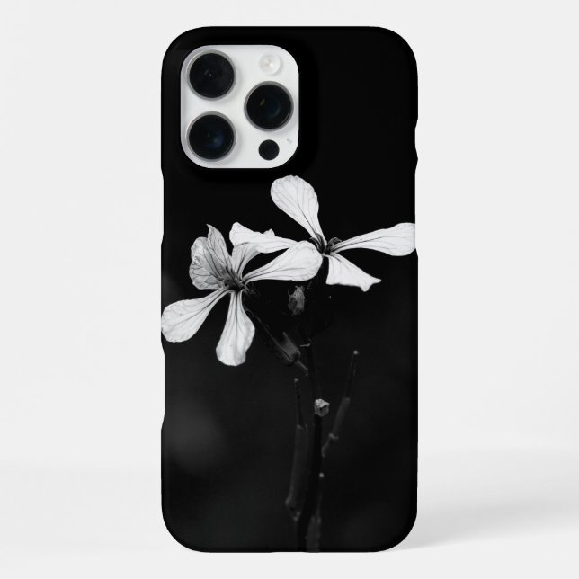 Schwarzweißblumen iPhone Hülle (Rückseite)