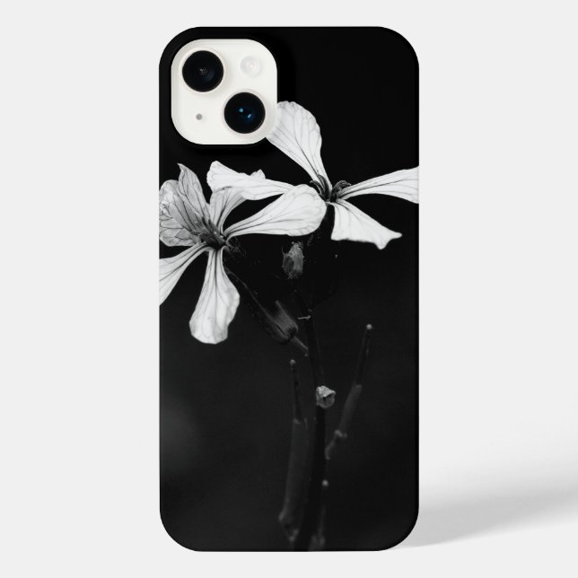 Schwarzweißblumen iPhone Hülle (Rückseite)