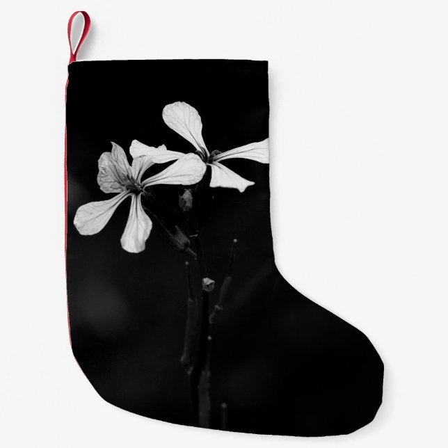 Schwarzweißblumen Kleiner Weihnachtsstrumpf (Vorderseite)