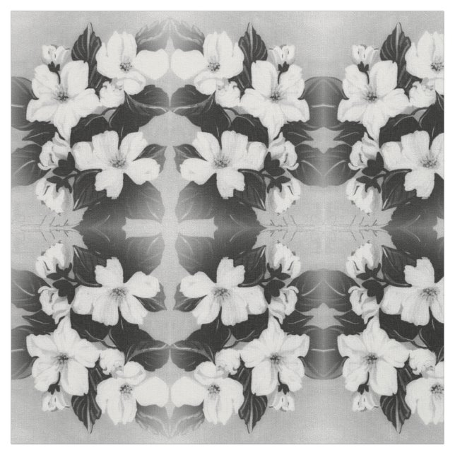 Schwarzweißblüten Stoff (Muster)