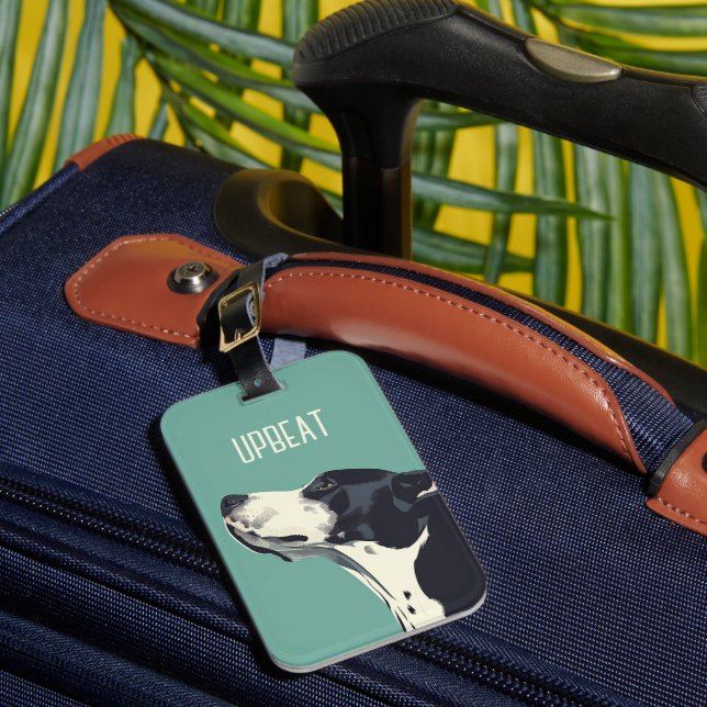 Schwarzweißboxer Gepäckanhänger (Vorderseite Insitu 1)