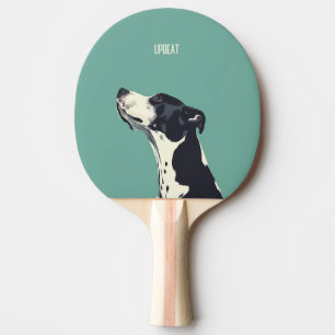 Schwarzweißboxer Tischtennis Schläger