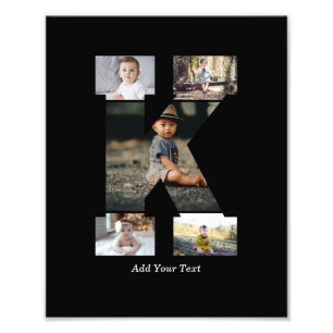 Schwarzweißbuchstaben K FotoCollage Fotodruck