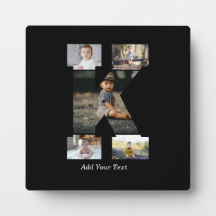 Schwarzweißbuchstaben K FotoCollage Fotoplatte