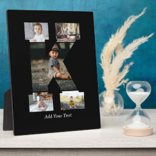 Schwarzweißbuchstaben K FotoCollage Fotoplatte