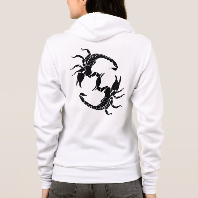 Schwarzweißbuchstaben S - Zwei Skorpione Hoodie (Rückseite)